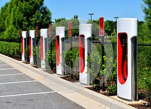 Hybrid electric car charging center photo