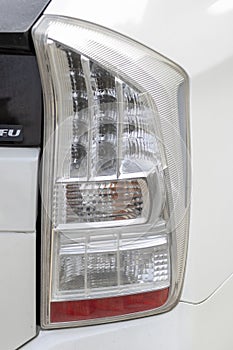 Hybrid electric car white transparent taillight