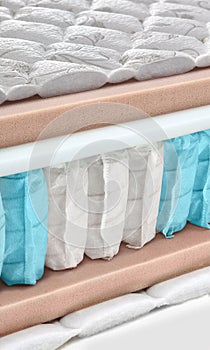 Hybrid foam latex bonnell spring mattress cross section photo