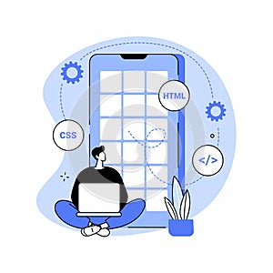 Hybrid mobile app abstract concept vector illustration.