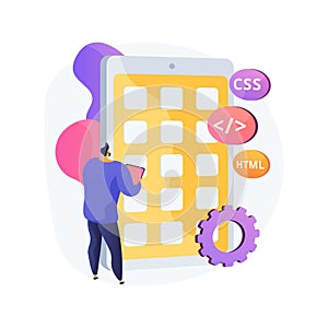 Hybrid mobile app abstract concept vector illustration.