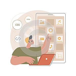 Hybrid mobile app abstract concept vector illustration.