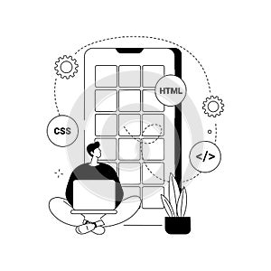 Hybrid mobile app abstract concept vector illustration.