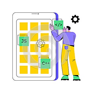 Hybrid mobile app abstract concept vector illustration.