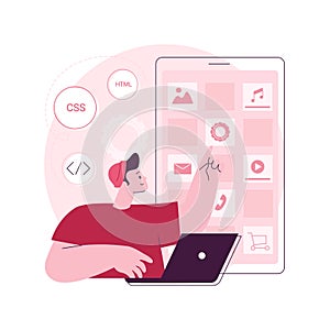 Hybrid mobile app abstract concept vector illustration.