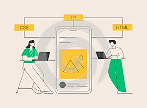 Hybrid mobile app abstract concept vector illustration.