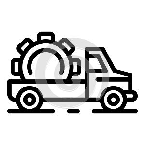 Hybrid tow truck icon, outline style