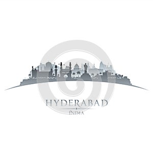 Hyderabad India city skyline silhouette white background