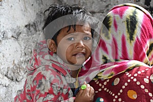 Hyderabad, India - Jan 13, 2020 - Rohingya refugee children life.