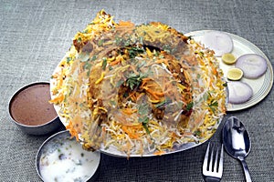 Hyderabadi cuisine Chicken Biryani jumbo size for 4 people