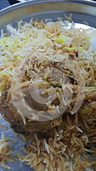 HYDERABADI famous chicken biryani with leg piece