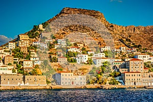 Hydra island on a summer day in Greece.