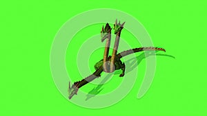 Hydra Mystical Water Snake On Green Screen Background