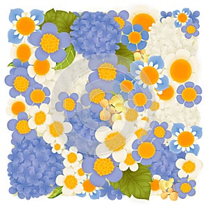 Hydrangea , periwinkle , hyacinth blue floral background