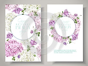 Hydrangea vertical round banners