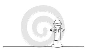 Hydrant or fireplug isolated One line drawing