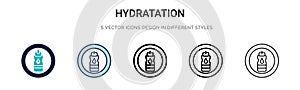 Hydratation icon in filled, thin line, outline and stroke style. Vector illustration of two colored and black hydratation vector