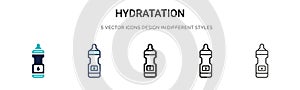 Hydratation icon in filled, thin line, outline and stroke style. Vector illustration of two colored and black hydratation vector photo