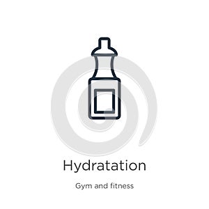 Hydratation icon. Thin linear hydratation outline icon isolated on white background from gym and fitness collection. Line vector photo