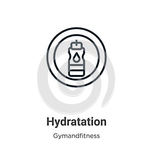 Hydratation outline vector icon. Thin line black hydratation icon, flat vector simple element illustration from editable photo
