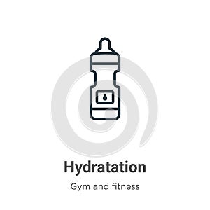 Hydratation outline vector icon. Thin line black hydratation icon, flat vector simple element illustration from editable gym and photo