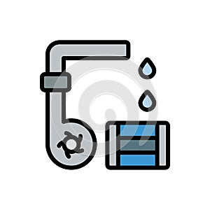 Hydratation, water icon. Simple color with outline vector elements of aqua icons for ui and ux, website or mobile application photo
