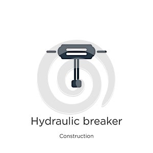 Hydraulic breaker icon vector. Trendy flat hydraulic breaker icon from construction collection isolated on white background.