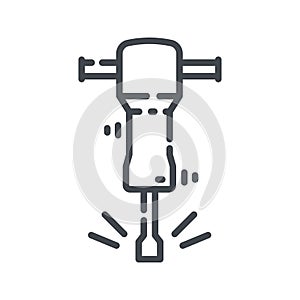 Hydraulic breaker line icon isolated on transparent background