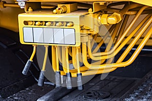 Hydraulic control levers on a tractor or excavator