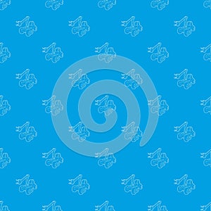 Hydraulic crane pattern vector seamless blue