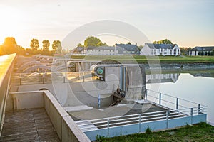 The hydraulic dam on the Couesnon river  in France