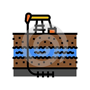 hydraulic fracturing oil industry color icon vector illustration