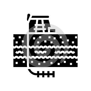 hydraulic fracturing oil industry glyph icon vector illustration