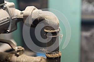 Hydraulic pipes an valves in basement