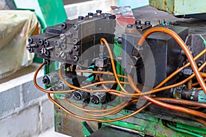 Hydraulic system of the metalworking machine unassembled