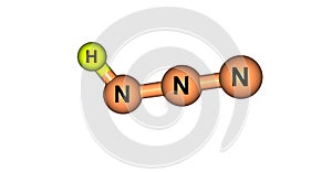 Hydrazoic acid molecular structure isolated on white