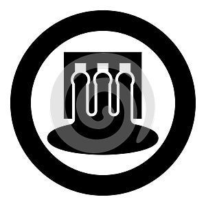 Hydro dam hydroelectric water power station hydropower energy technology plant powerhouse icon in circle round black color vector