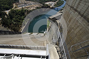 Hydro Dam Spillway and River View, USA