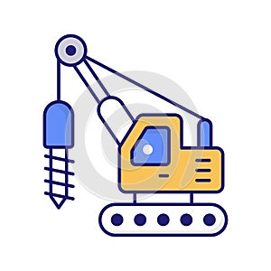Hydro Drilling vector Fill Outline icon style illustration. EPS 10 file