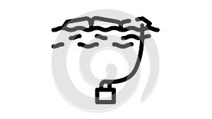 hydro electric generator black icon animation