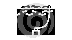 hydro electric generator glyph icon animation