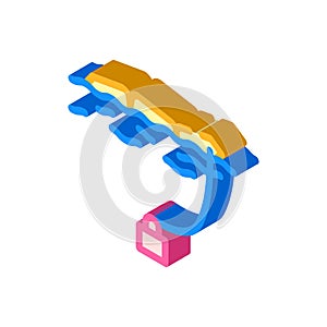 hydro electric generator isometric icon vector illustration