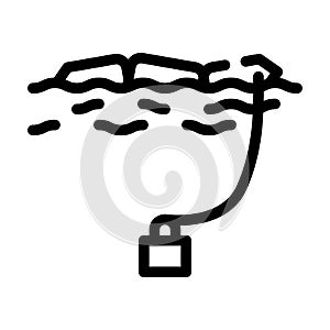 hydro electric generator line icon vector illustration