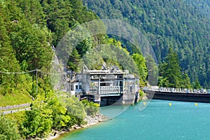 Hydro electric power plant on Lago di Cadore lake