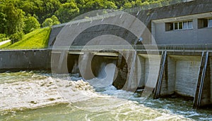 Hydro electric power station at river