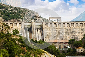 Hydro-electric power station on river