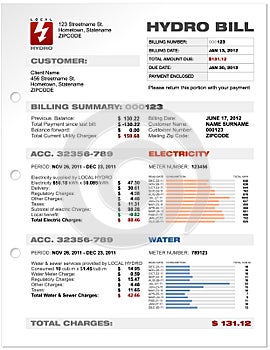 Hydro Electricity Utilities Bill photo