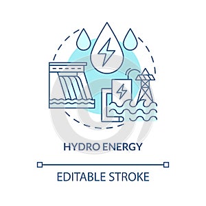 Hydro energy turquoise blue concept icon