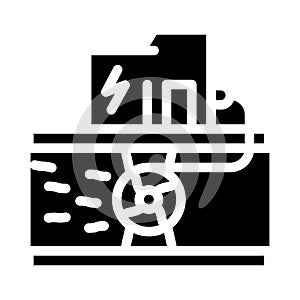 hydro generator glyph icon vector illustration