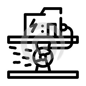 hydro generator line icon vector illustration